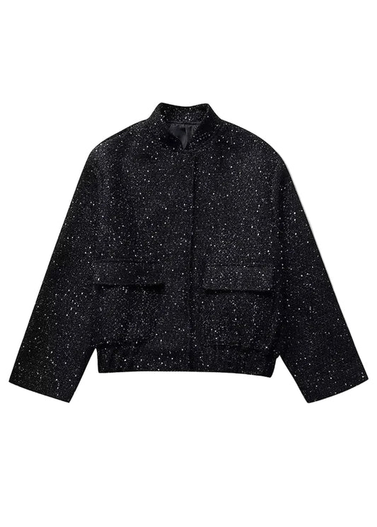 Schwarze Glitzer-Jacke