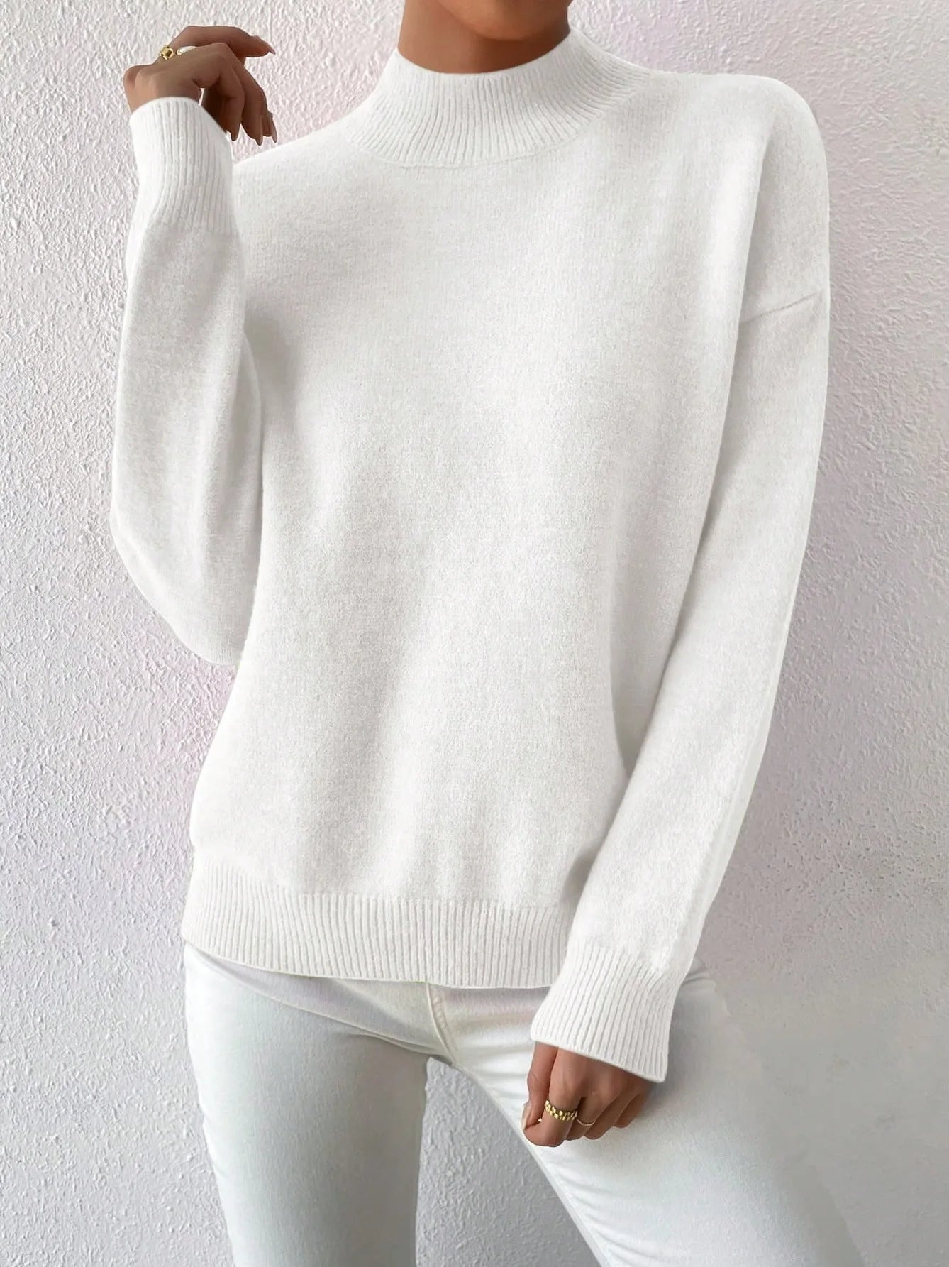 Olivia Pullover mit Hohem Kragen