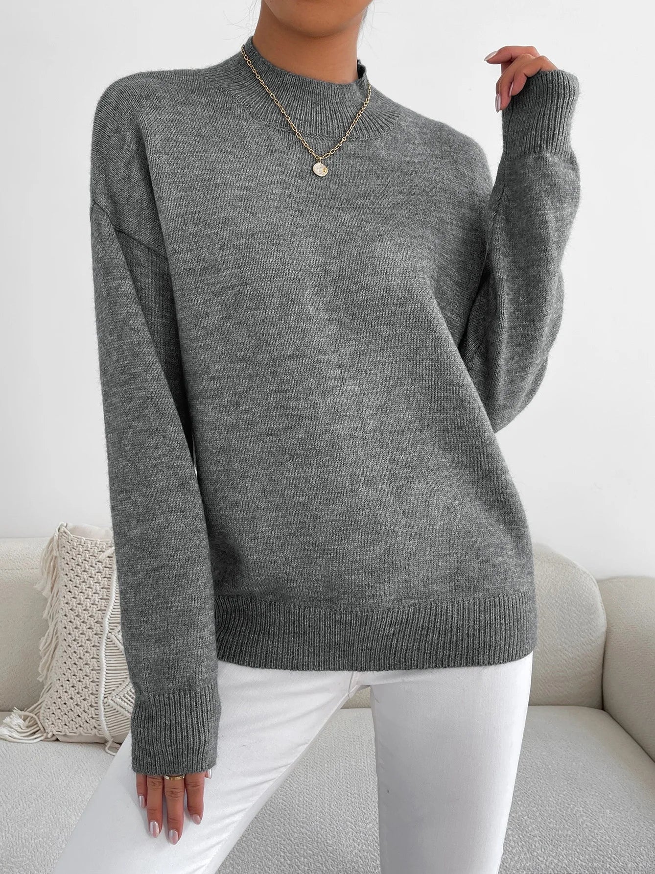 Olivia Pullover mit Hohem Kragen