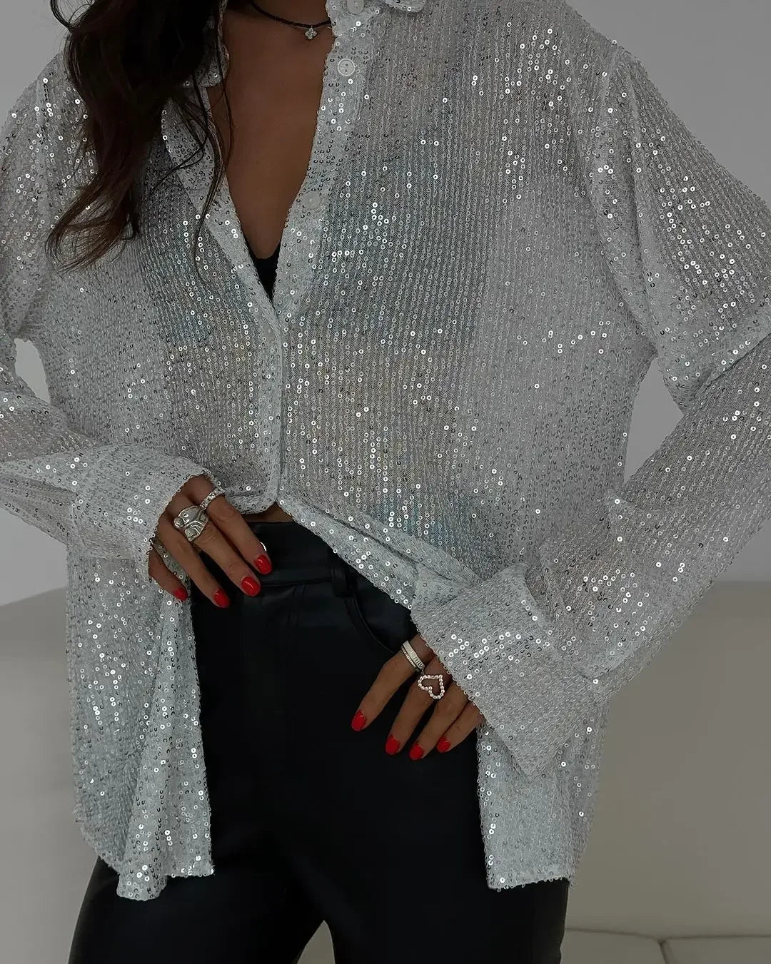 Glitzer Bluse