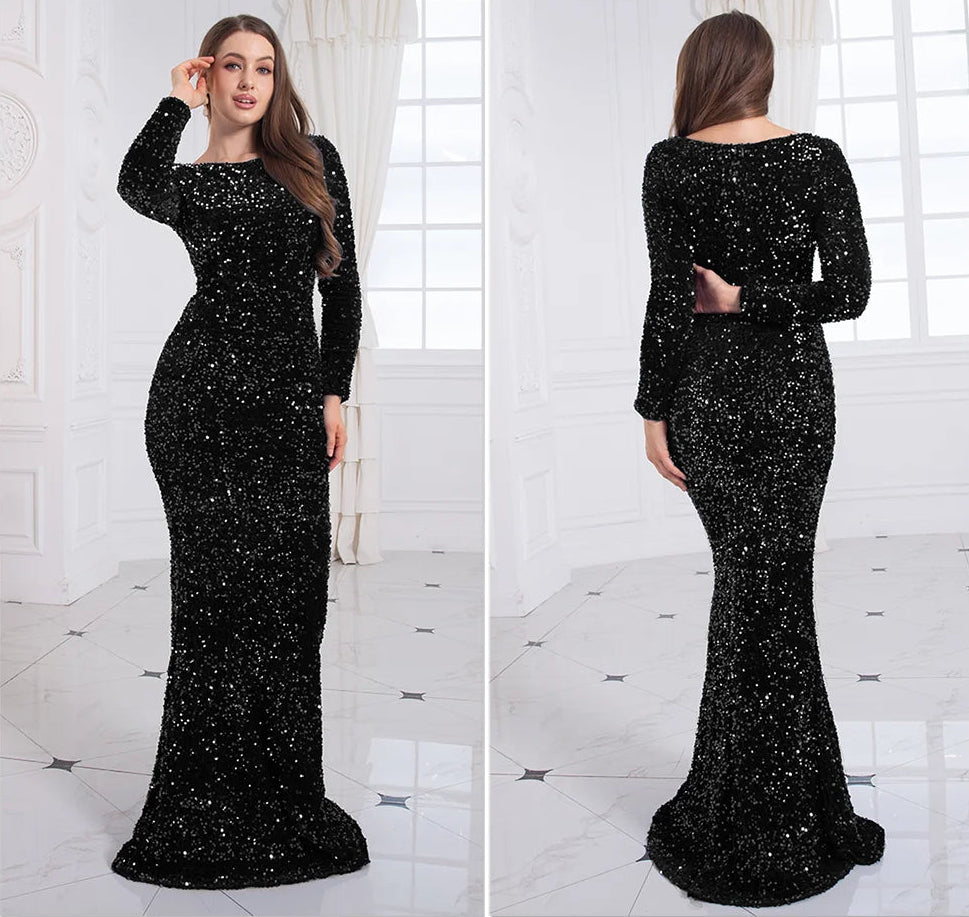 Elegantes Glitzer-Abendkleid