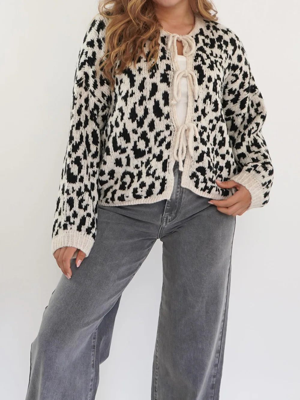 Noa Leopard Strick-Cardigan