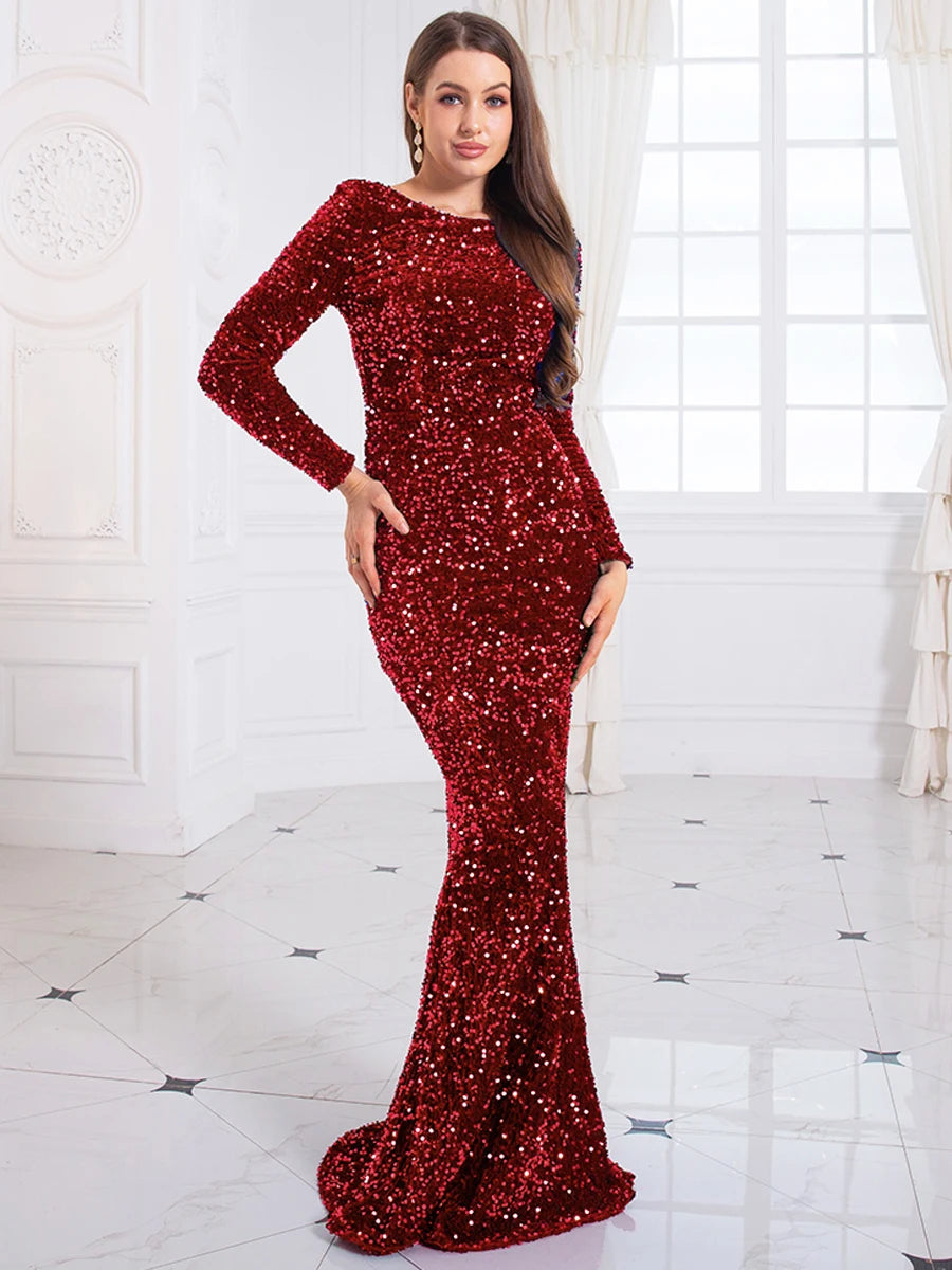 Elegantes Glitzer-Abendkleid