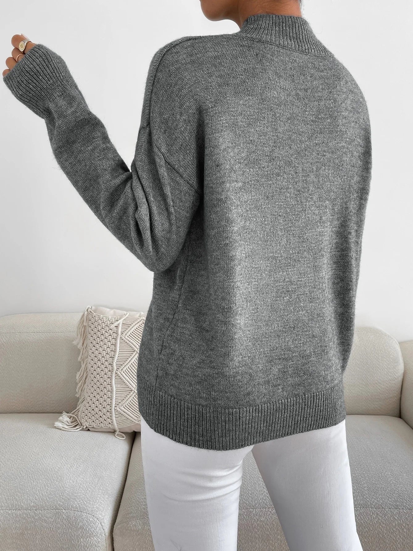 Olivia Pullover mit Hohem Kragen
