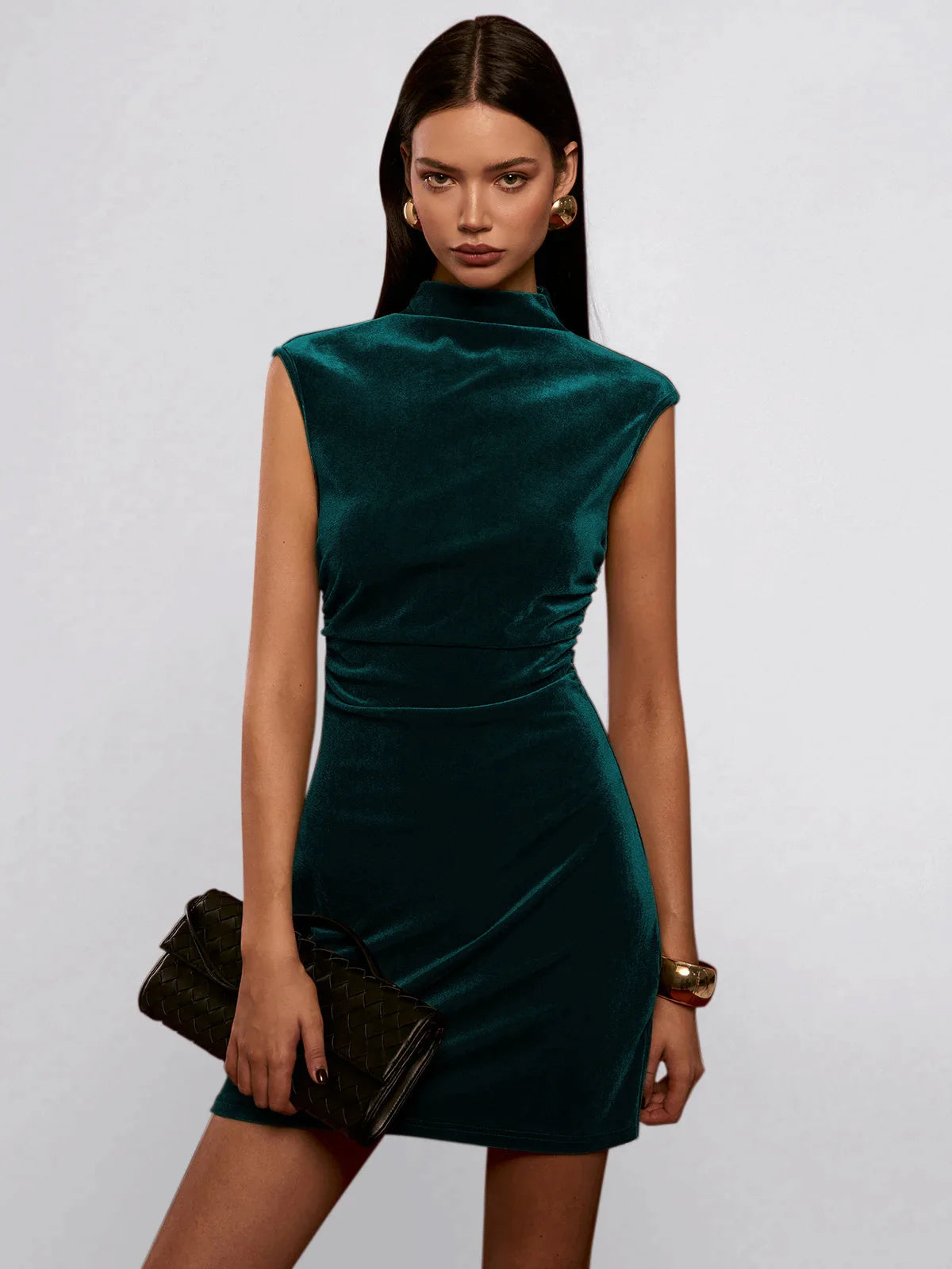 Elegantes Samt-Minikleid Festliche Party Edition