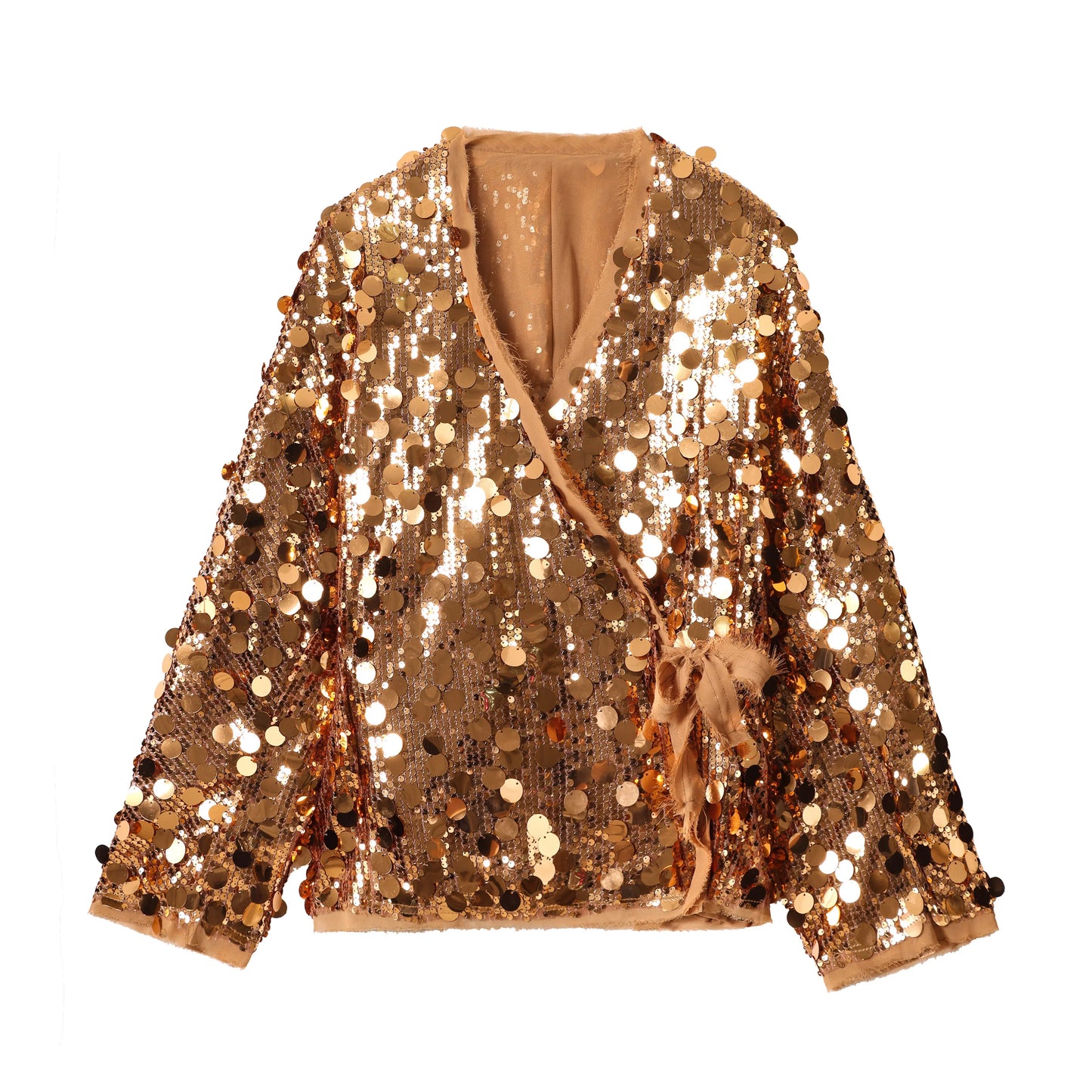 Glamour Pailletten-Wickelcardigan – Festlicher Party Look