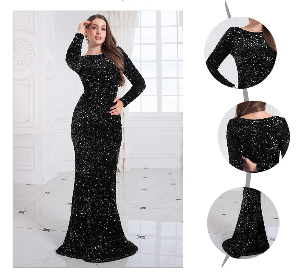 Elegantes Glitzer-Abendkleid