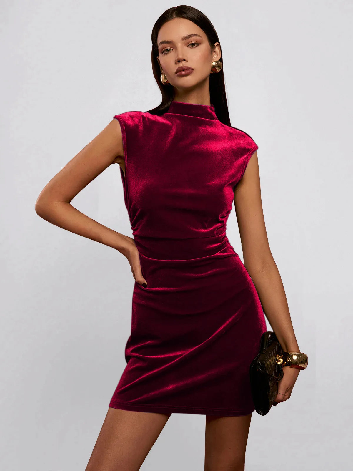 Elegantes Samt-Minikleid Festliche Party Edition