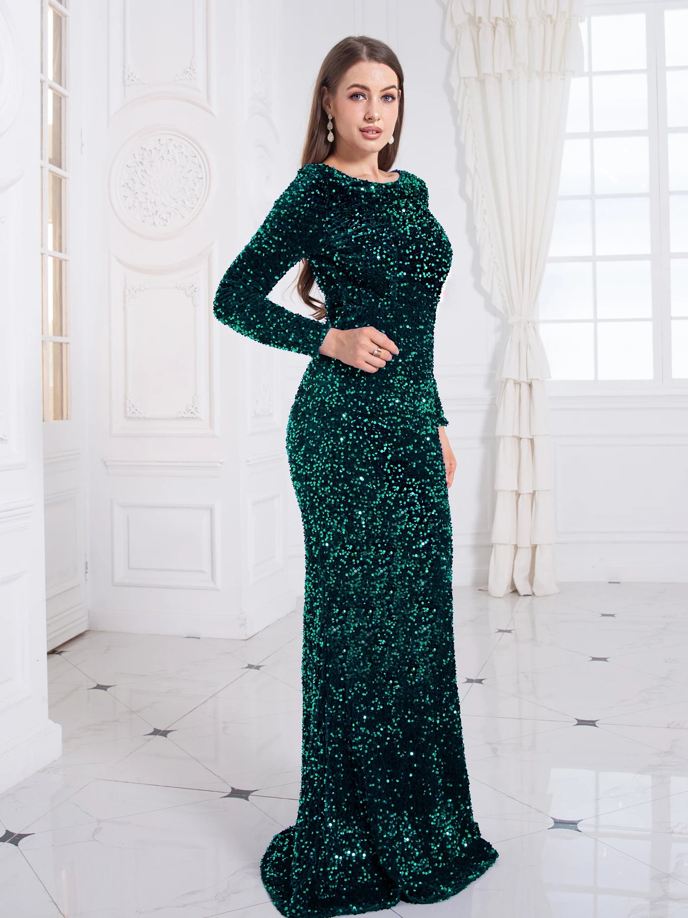 Elegantes Glitzer-Abendkleid