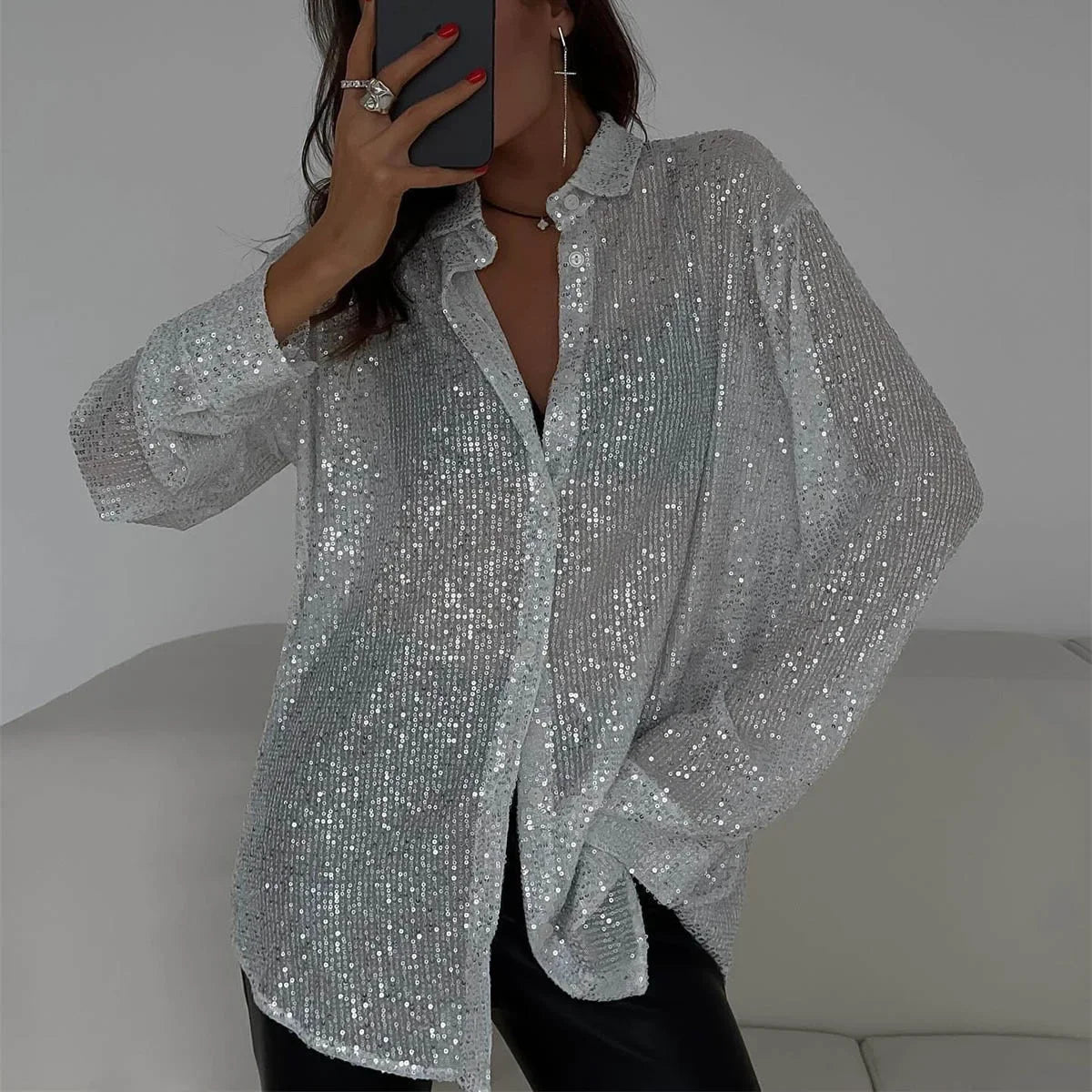 Glitzer Bluse
