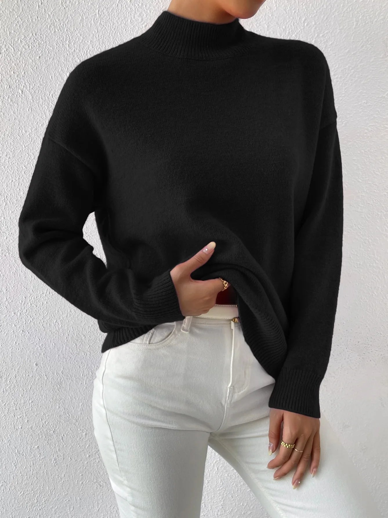 Olivia Pullover mit Hohem Kragen