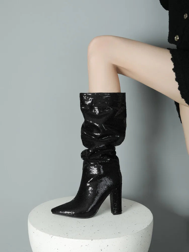 Glitzernde Party-Stiefel