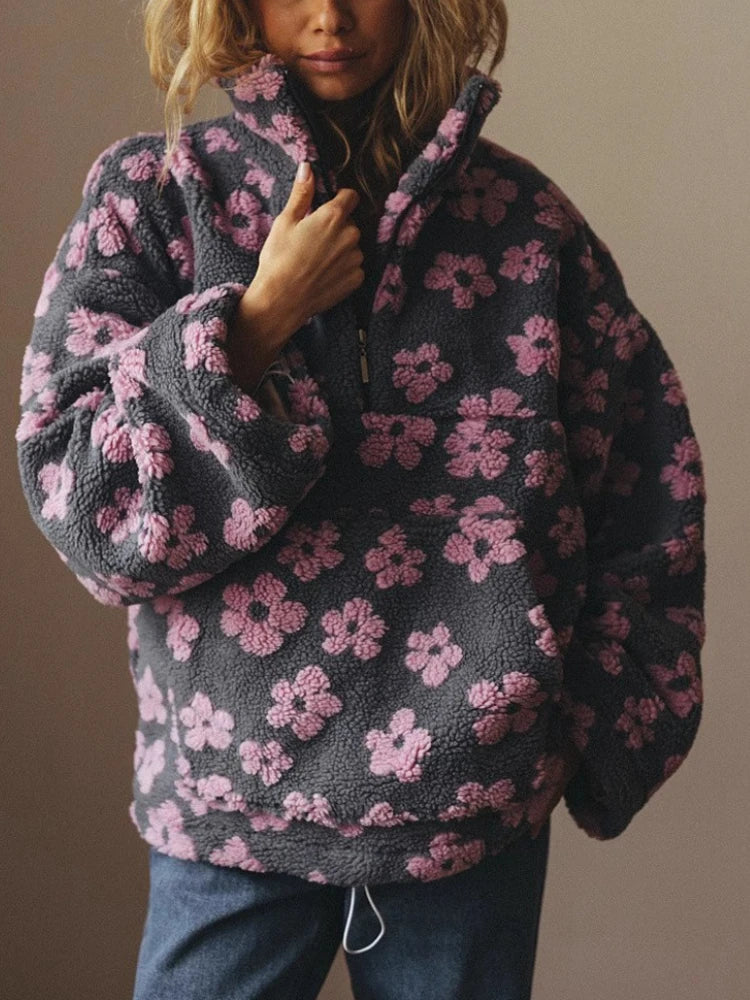 Lola Weiche Teddy-Fleece Zipper Jacke