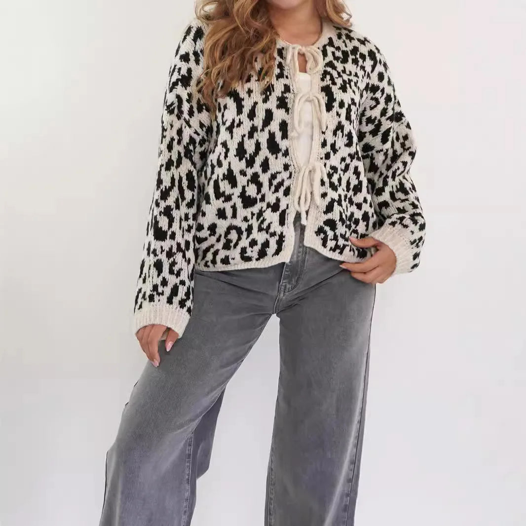 Noa Leopard Strick-Cardigan