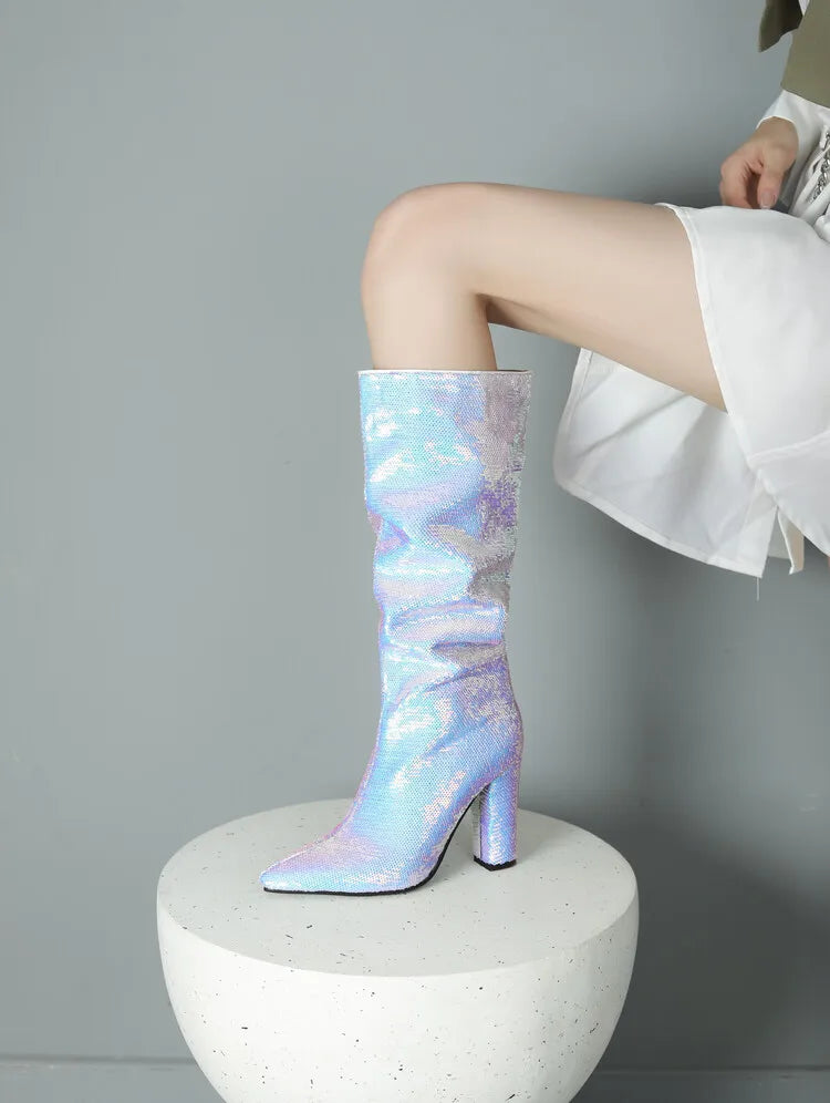 Glitzernde Party-Stiefel