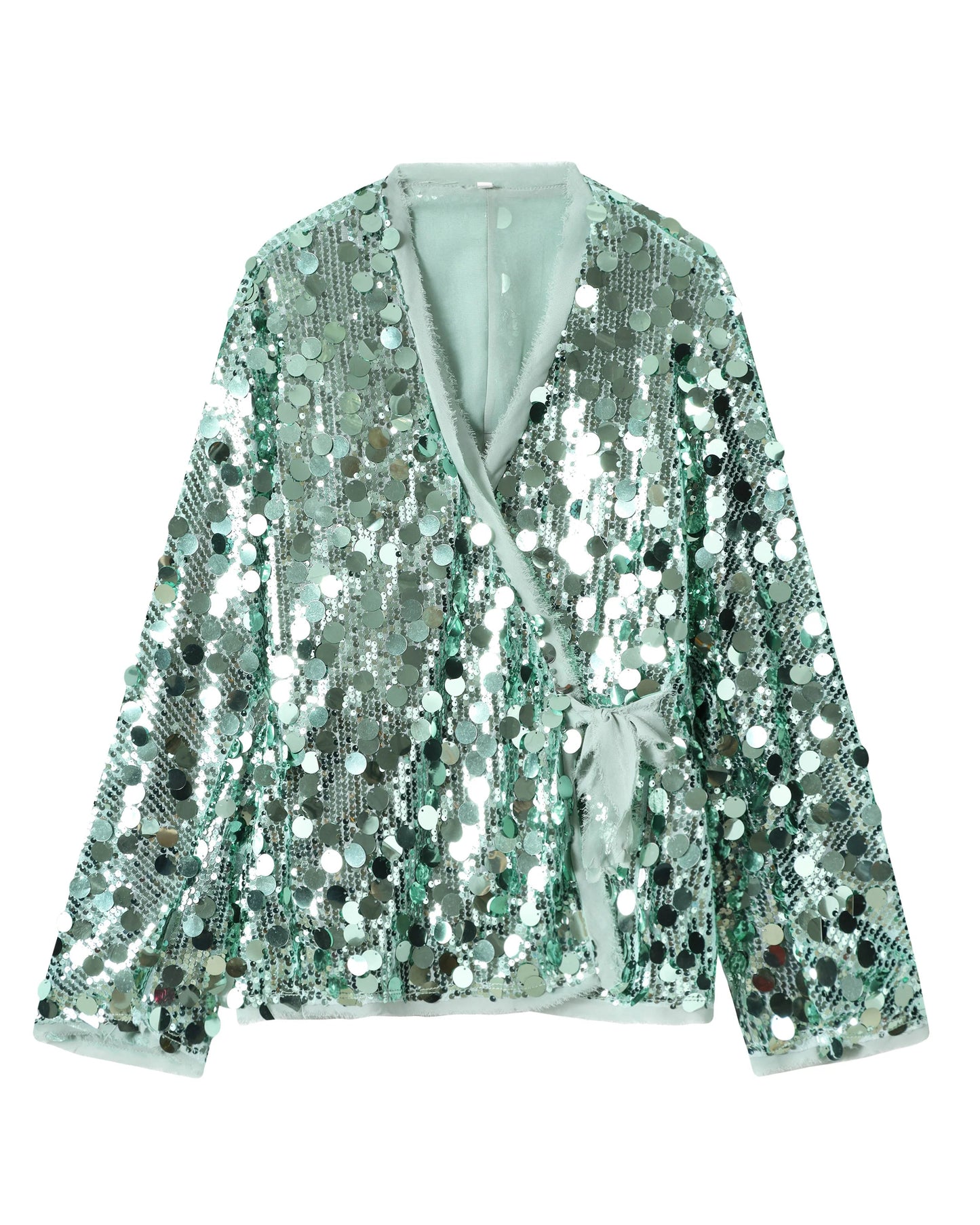 Glamour Pailletten-Wickelcardigan – Festlicher Party Look