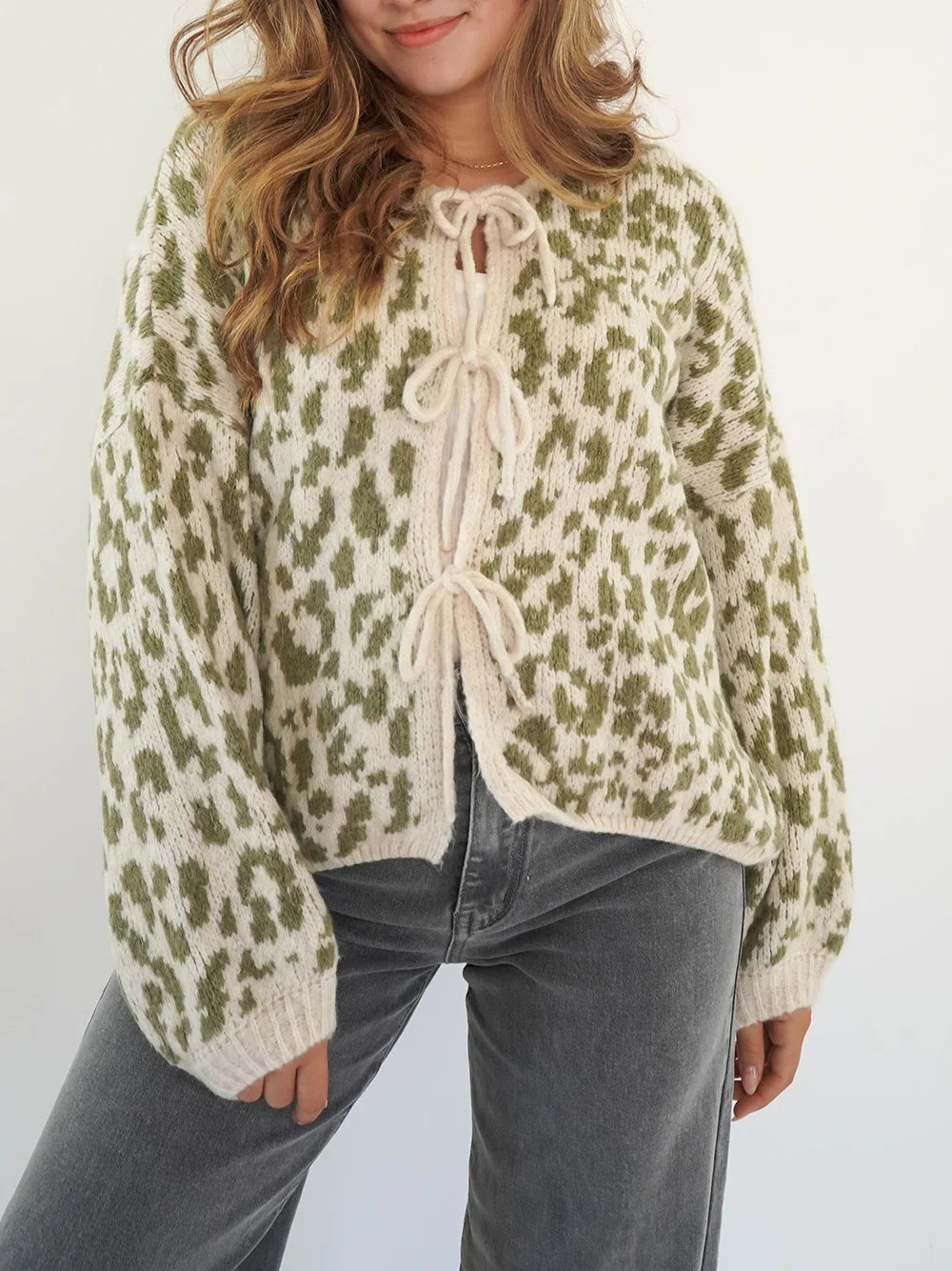 Noa Leopard Strick-Cardigan
