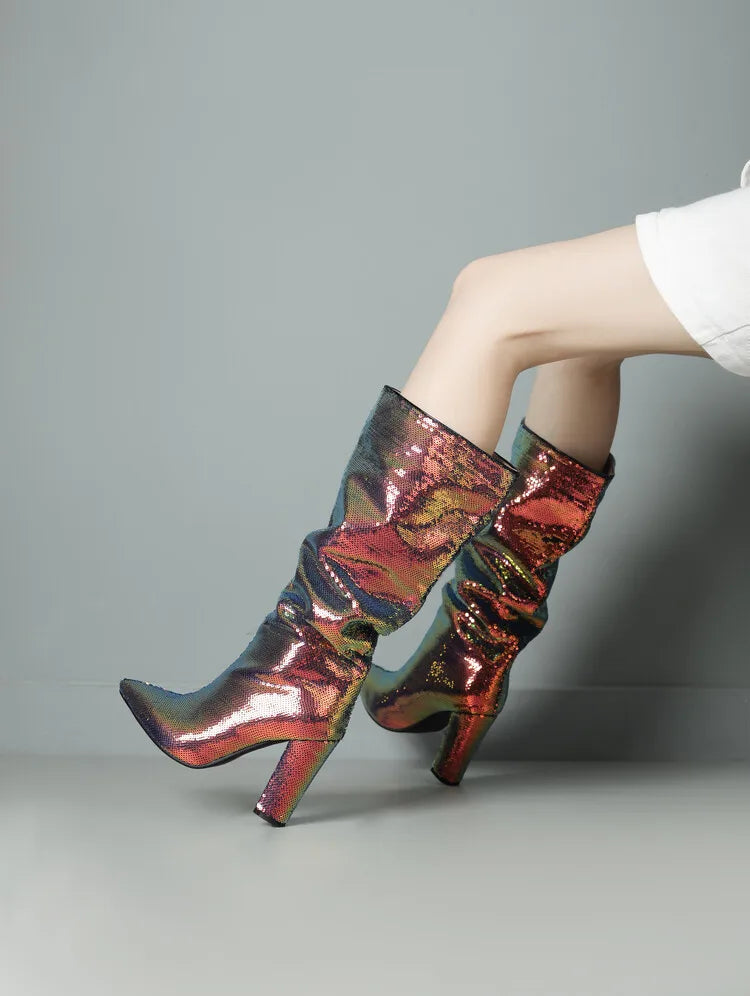 Glitzernde Party-Stiefel