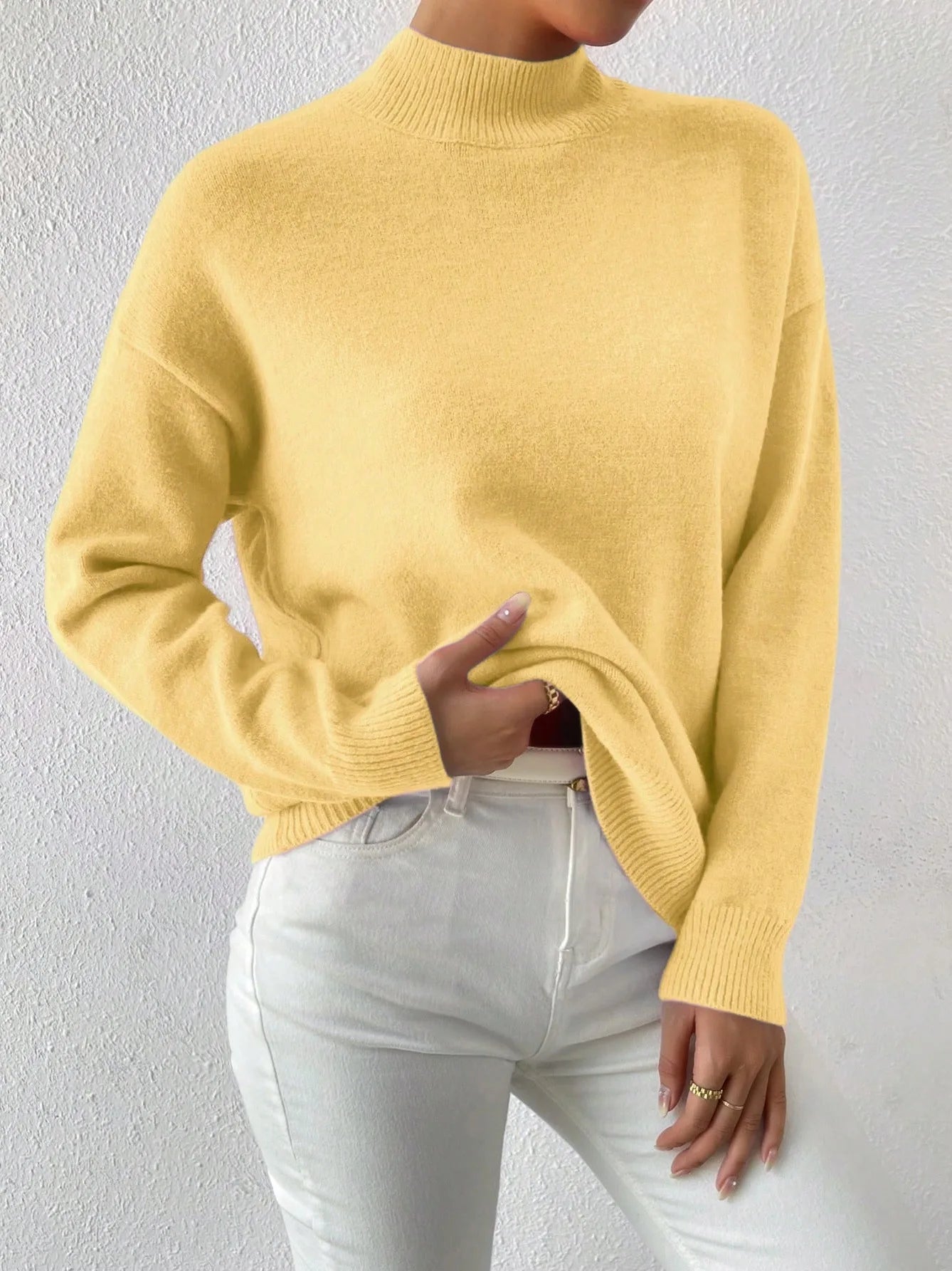 Olivia Pullover mit Hohem Kragen