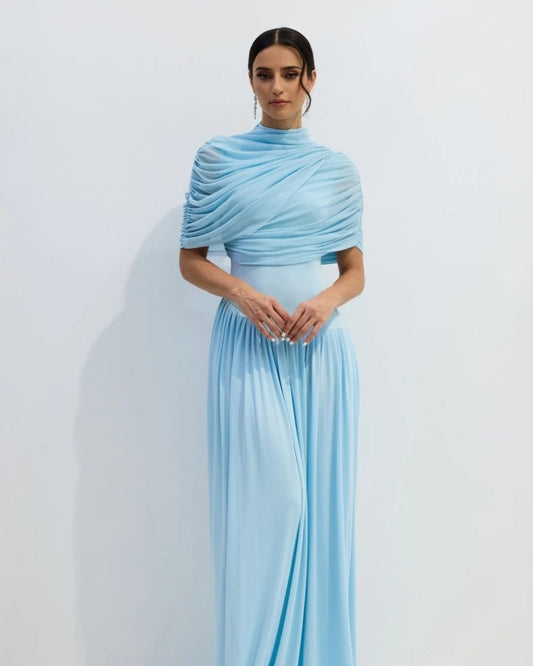 Elegantes Drapé-Maxi­kleid Fließende Silhouette