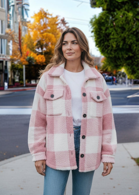 Kariertes Teddy-Jackett