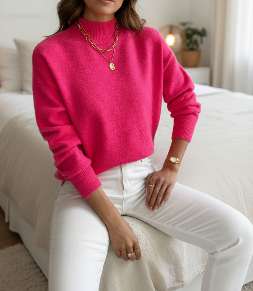 Olivia Pullover mit Hohem Kragen