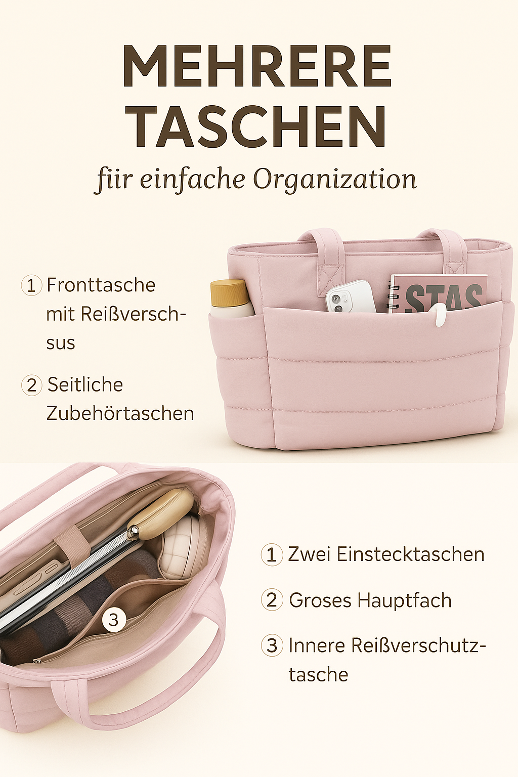 Elena Handtasche Leichte Flauschige Tote Bag