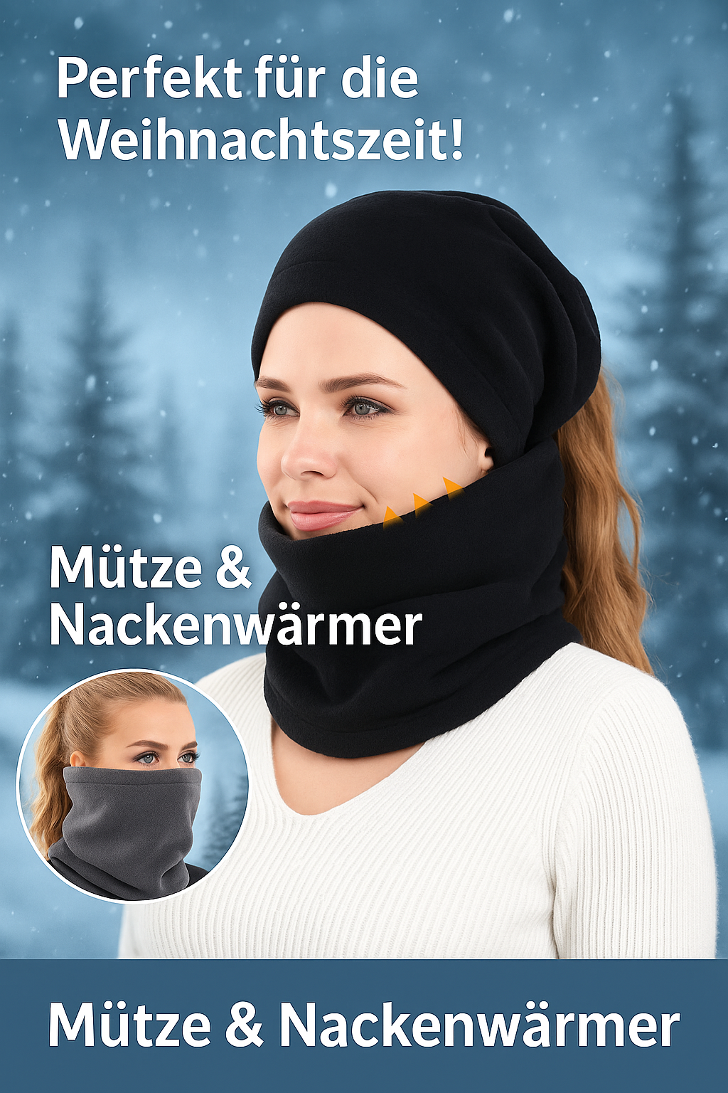 Yindy 2-in-1 Mütze & Nackenwärmer