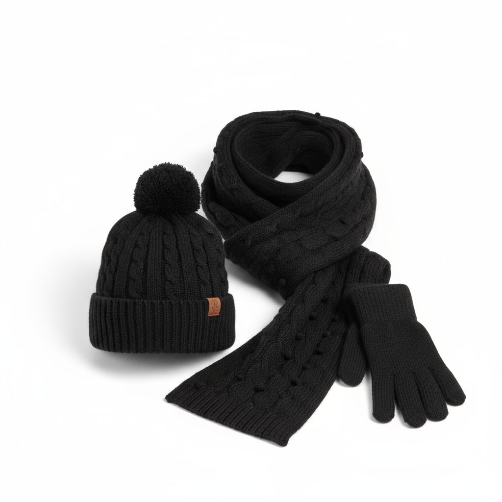 Sophie 3-teiliges Winter-Set Strickmütze, Schal & Handschuhe