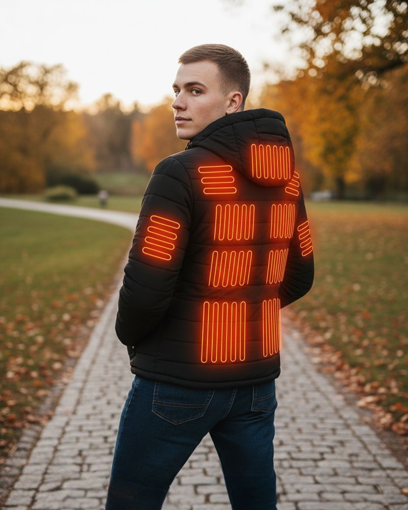 Beheizte Unisex-Jacke 21 Heizzonen & 3 Temperaturstufen
