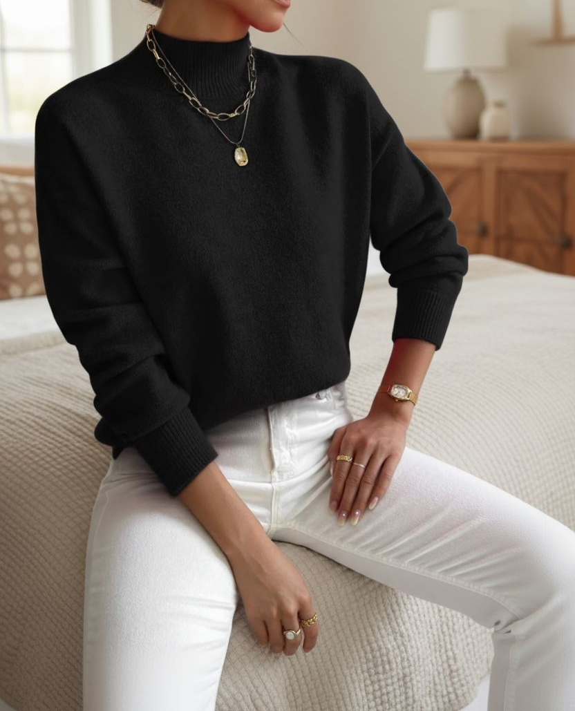 Olivia Pullover mit Hohem Kragen