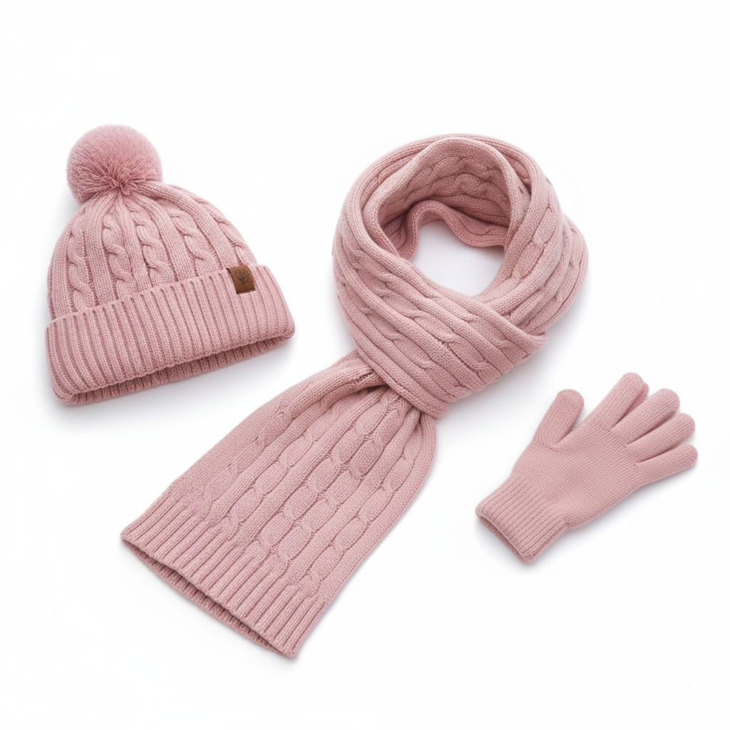Sophie 3-teiliges Winter-Set Strickmütze, Schal & Handschuhe