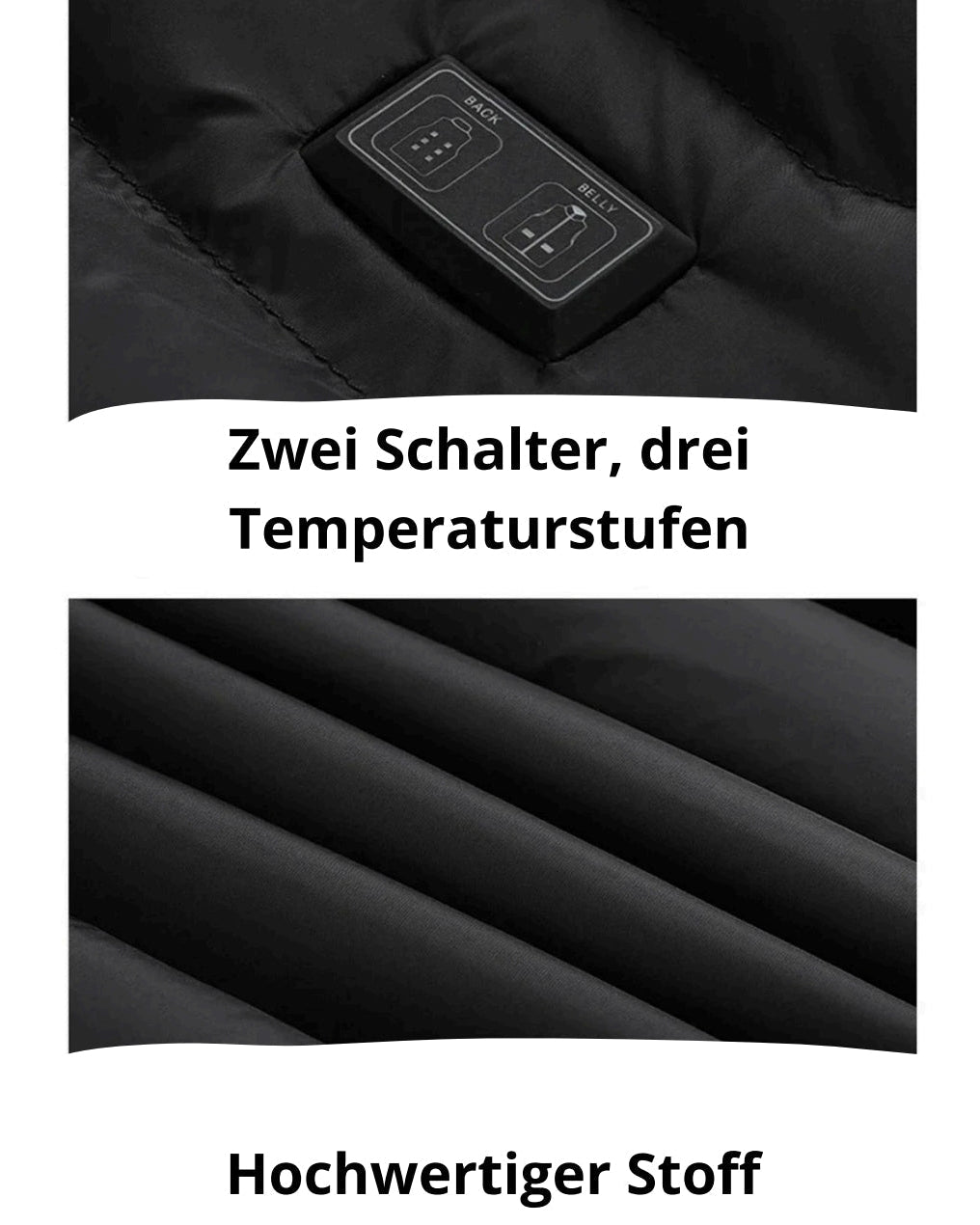 Beheizte Unisex-Jacke 21 Heizzonen & 3 Temperaturstufen