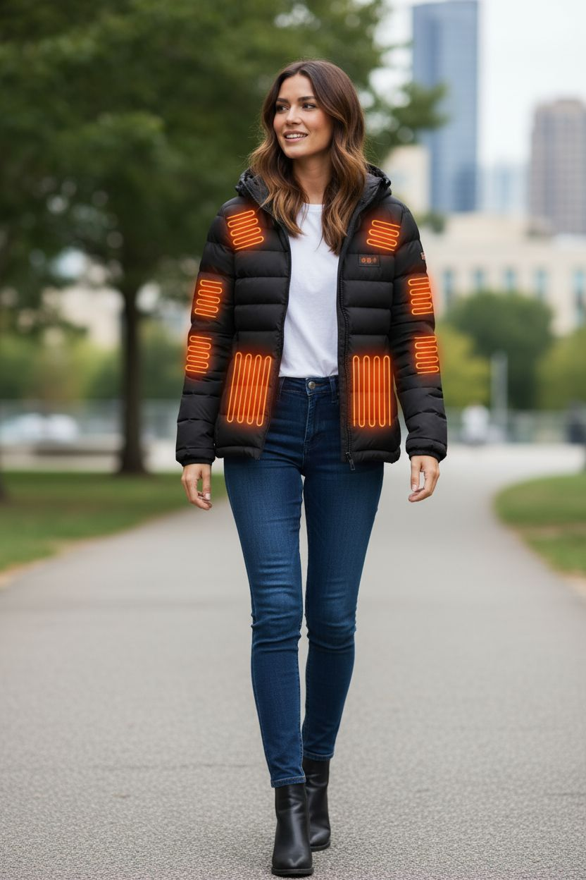 Beheizte Unisex-Jacke 21 Heizzonen & 3 Temperaturstufen